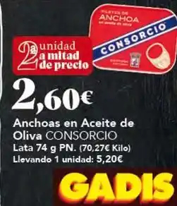 Gadis Consorcio - anchoas en aceite de oliva oferta