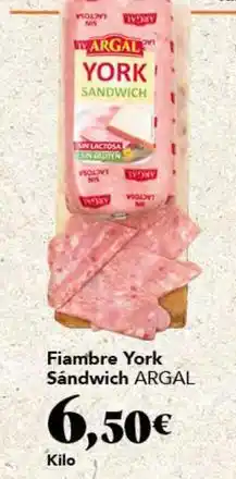 Gadis Argal - fiambre york sandwich oferta