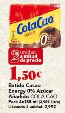 Gadis Cola cao - batido cacao energy 0% azucar oferta