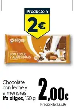 Unide Supermercados ifa eliges chocolate con leche y almendras oferta