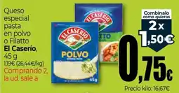 Unide Supermercados El Caserío queso especial pasta en polvo o Filatto oferta