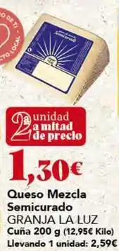 Gadis Granja la luz - queso mezcla semicurado oferta