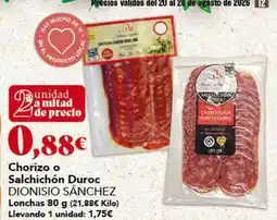 Gadis Duroc - chorizo o salchichon duroc oferta