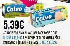 Claudio Calvo - atun claro al natural pack 6x56 g pne. o en aceite de oliva oferta
