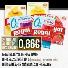 Claudio Royal - gelatina de piña, limón o fresa oferta