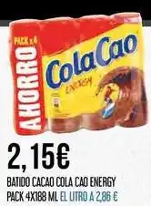 Claudio Cola cao - batido cacao energy oferta