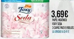 Claudio Foxy - papel higiénico seda 3 capas pack 9 rollos oferta