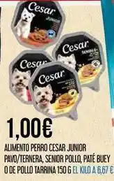 Claudio Cesar - alimento perro junior pavo/ternera, senior pollo, paté buey o de pollo tarrina oferta