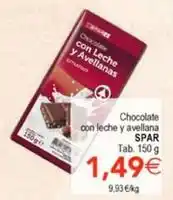 SPAR Spar - chocolate con leche y avellana oferta