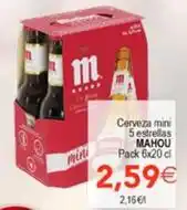 SPAR Mahou - cerveza mini 5 estrellas oferta