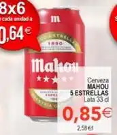 SPAR Mahou - cerveza 5 estrellas oferta