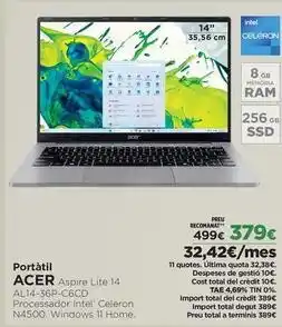 El Corte Inglés Acer - portátil oferta