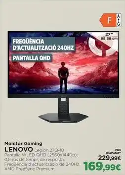 El Corte Inglés Lenovo - monitor gaming oferta
