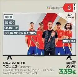 El Corte Inglés Tcl - televisor qled 43 43t69c oferta