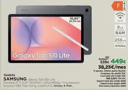 El Corte Inglés Samsung - galaxy tab s10 lite oferta