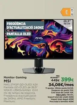 El Corte Inglés Msi - monitor gaming msi oferta