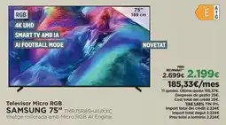 El Corte Inglés Samsung - televisor micro rgb 75 tmr75r5hshauxxc oferta