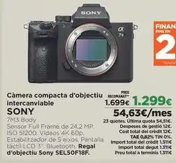 El Corte Inglés Sony - camera compacta d'objectiu intercaviable oferta