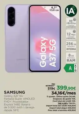 El Corte Inglés Samsung - galaxy a37 5g oferta