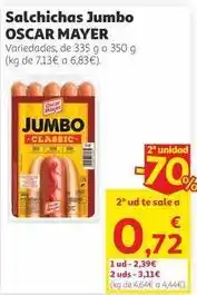 Alcampo Oscar mayer - salchichas jumbo oferta