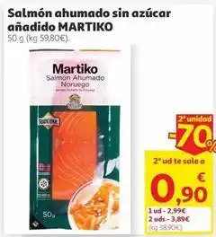 Alcampo Martiko - salmon ahumado sin azucar anadido oferta