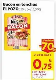Alcampo Elpozo - bacon en lonchas oferta