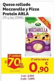 Alcampo Arla - queso rallado mozzarella y pizza protein oferta