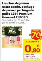 Alcampo Elpozo - lonchas de jamon extra asado, pechuga de pavo o pechuga de pollo 1954 premium gourmet oferta