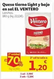 Alcampo El ventero - queso tierno light y bajo en sal oferta
