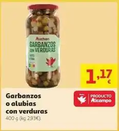 Alcampo Auchan - garbanzos o alubias con verduras oferta