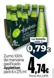 Unide Supermercados Appletiser - zumo 100% de manzana gasificado oferta