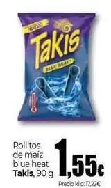 Unide Supermercados Takis - rollitos de maiz blue heat oferta