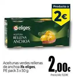 Unide Supermercados Ifa eliges - aceitunas verdes rellenas de anchoa oferta