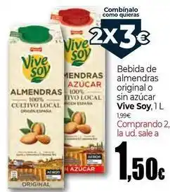 Unide Supermercados Vivesoy - bebida de almendras original o sin azucar oferta