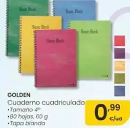 Golden cuaderno cuadriculado