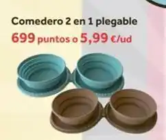 Eroski Comedero 2 en 1 plegable oferta