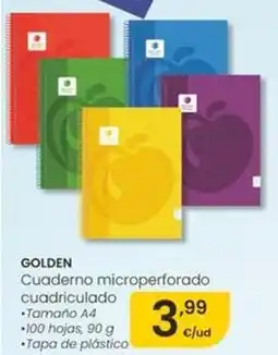 Eroski Golden cuaderno microperforado cuadricolado oferta