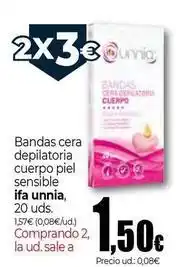 Unide Supermercados Ifa unnia - bandas cera depilatoria cuerpo piel sensible oferta