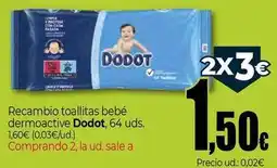 Unide Supermercados Dodot - recambio toallitas bebe dermoactive oferta
