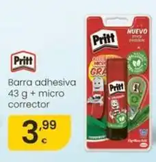 Eroski Pritt - barra adhesiva + micro corrector oferta