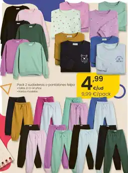 Eroski Pack 2 sudadera o pantalones felpa oferta