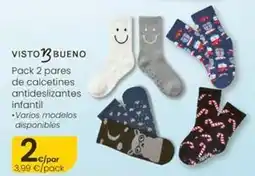 Eroski Visto bueno - pack 2 pares de calcetines antideslizantes infantil oferta