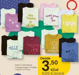 Eroski Pack 2 camisetas manga larga o mallas oferta