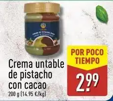 ALDI Cucina - crema untable de pistacho con cacao oferta