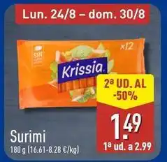 ALDI Krissia - surimi oferta