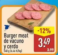 ALDI Burger meat de vacuno y cerdo oferta