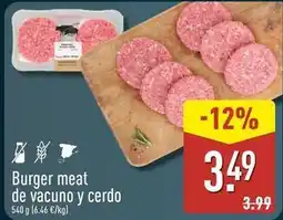 ALDI Burger meat de vacuno y cerdo oferta