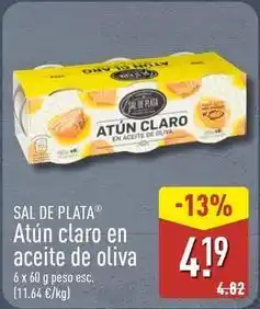 ALDI Sal de plata - atun claro en aceite de oliva oferta