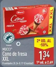 ALDI Mucci - cono de fresa xxl oferta