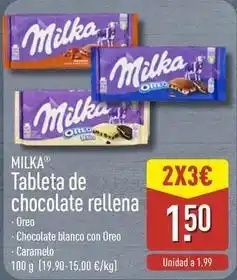 ALDI Milka - tableta de chocolate rellena oreo oferta